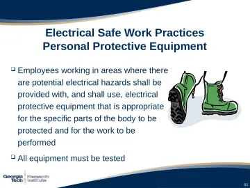 Slide 81: Electrical Safe Work Practices Personal Protective Equipment