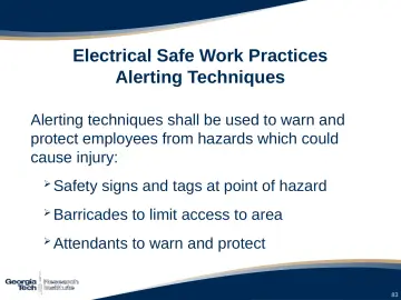 Slide 83: Electrical Safe Work Practices