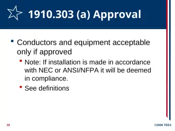 Slide 19: 1910.303 (a) Approval