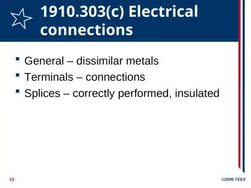 Slide 23: 1910.303(c) Electrical connections
