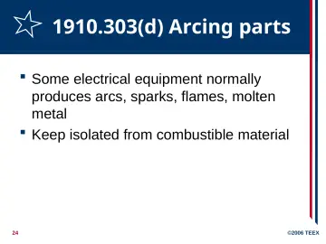 Slide 24: 1910.303(d) Arcing parts