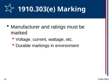 Slide 25: 1910.303(e) Marking