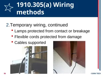 Slide 56: 1910.305(a) Wiring methods