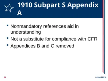 Slide 81: 1910 Subpart S Appendix A