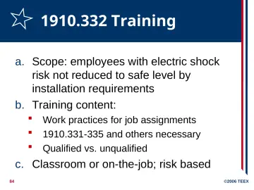 Slide 84: 1910.332 Training