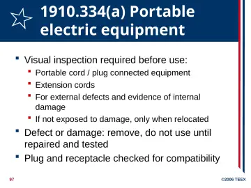 Slide 97: 1910.334(a) Portable electric equipment