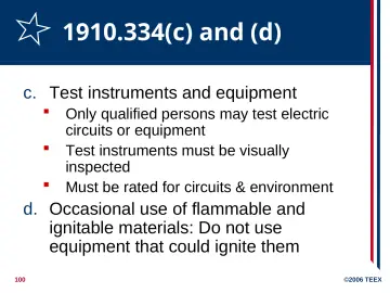 Slide 100: 1910.334(c) and (d)
