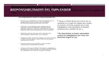 Slide 3: Responsabilidades del Empleador