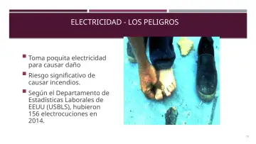 Slide 11: ELECTRICIDAD - LOS PELIGROS