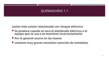 Slide 19: QUEMADURAS 1.1