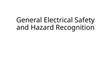 Slide 1: General Electrical Safety and Hazard Recognition