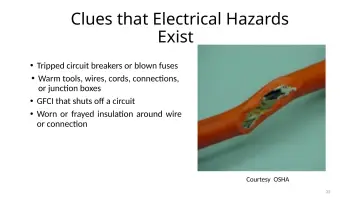 Slide 33: Clues that Electrical Hazards Exist