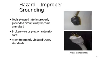 Slide 38: Hazard – Improper Grounding