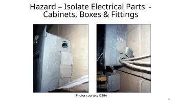 Slide 46: Hazard – Isolate Electrical Parts -