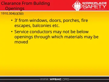 Slide 10: Clearance From Building