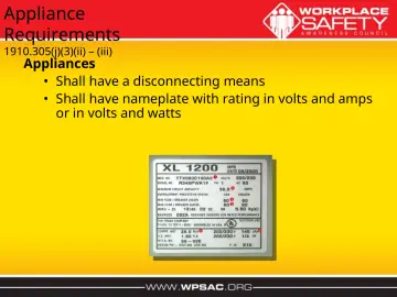 Slide 13: Appliance Requirements