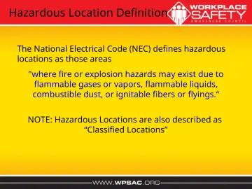 Slide 4: Hazardous Location Definition