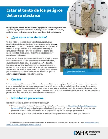 Page 1: Estar al tanto de los peligros del arco eléctrico
