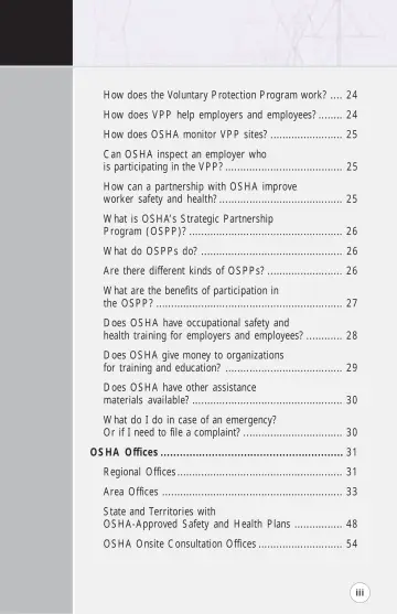 Page 5: How does the Voluntary Protection Program work? … 24