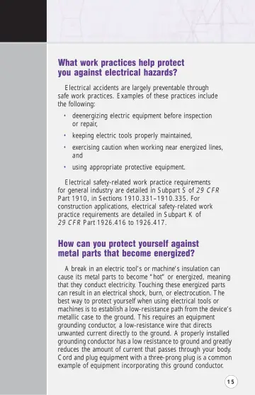 Page 20: What work practices help protect you against electrical hazards?