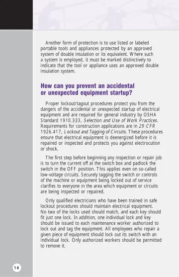 Page 21: How can you prevent an accidental or unexpected equipment startup?
