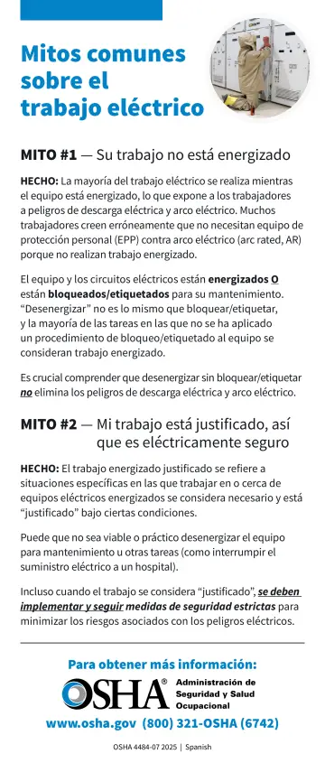 Page 1: Mitos comunes sobre el trabajo eléctrico