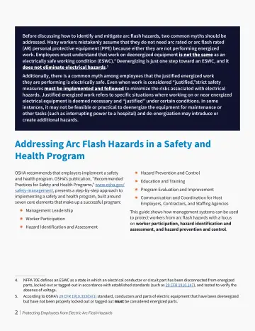Page 5: Addressing Arc Flash Hazards in a Safety and Health Program