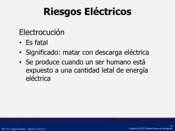 Slide 10: Riesgos Eléctricos