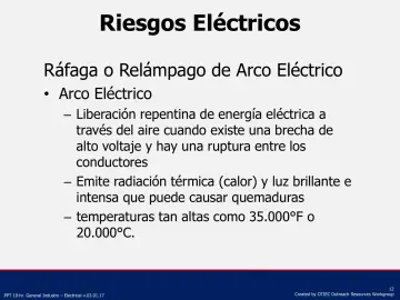 Slide 12: Riesgos Eléctricos