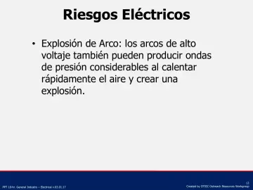 Slide 13: Riesgos Eléctricos