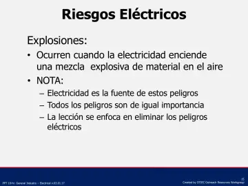 Slide 15: Riesgos Eléctricos