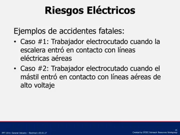 Slide 16: Riesgos Eléctricos