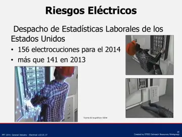 Slide 18: Riesgos Eléctricos