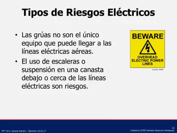 Slide 20: Tipos de Riesgos Eléctricos