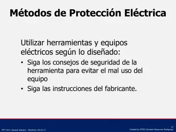 Slide 37: Métodos de Protección Eléctrica
