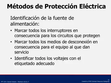 Slide 44: Métodos de Protección Eléctrica