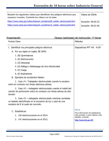 Page 2: Muestre los siguientes videos que identifican dos peligros eléctricos que causaron…