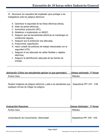 Page 4: IV. Reconocer los requisitos del empleador para proteger a los trabajadores ante los…