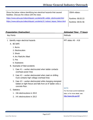 Page 2: Show the below videos identifying two electrical hazards that caused fatalities. …