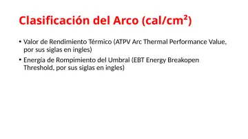 Slide 11: Clasificación del Arco (cal/cm²)