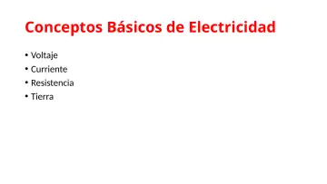 Slide 12: Conceptos Básicos de Electricidad