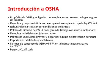 Slide 20: Introducción a OSHA