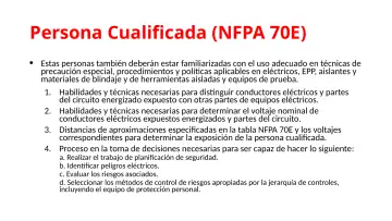 Slide 31: Persona Cualificada (NFPA 70E)