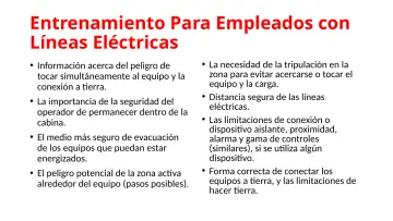 Slide 53: Entrenamiento Para Empleados con Líneas Eléctricas