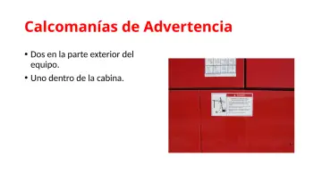 Slide 54: Calcomanías de Advertencia