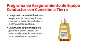 Slide 63: Programa de Aseguramiento de Equipo Conductor con Conexión a Tierra