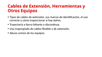 Slide 65: Cables de Extensión, Herramientas y Otros Equipos