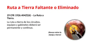 Slide 71: Ruta a Tierra Faltante o Eliminado