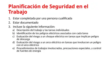 Slide 94: Planificación de Seguridad en el Trabajo