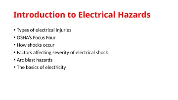 Slide 5: Introduction to Electrical Hazards
